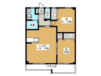 りとるわーるどムラセI A(2LDK/1階)の間取り写真