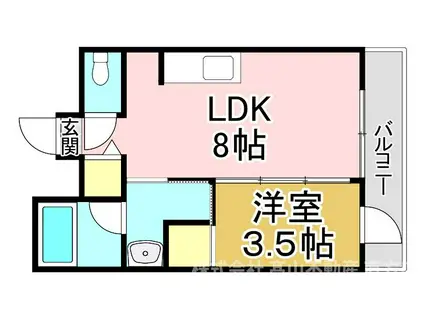 ブルーダイヤモンド中間(1LDK/3階)の間取り写真