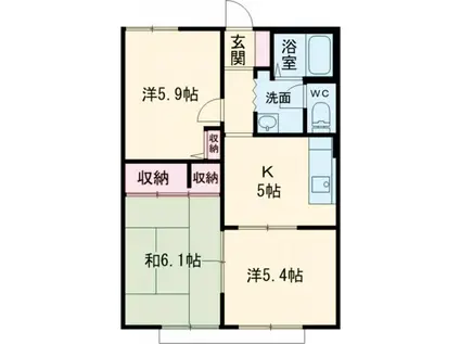 グリーンハイツ(2LDK/1階)の間取り写真