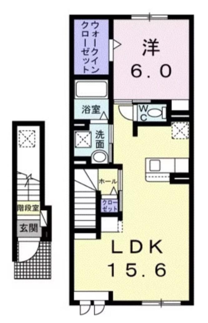ＪＲ富良野線 上富良野駅 徒歩12分 2階建 築2年(1LDK/2階)の間取り写真