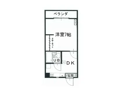 綿蒔ハイツ1号地(1K/1階)の間取り写真