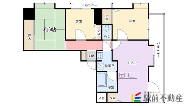 シティマンション久留米V(3LDK/10階)の間取り写真