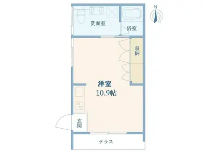 東急田園都市線 つくし野駅 徒歩3分 2階建 築2年(ワンルーム/1階)の間取り写真