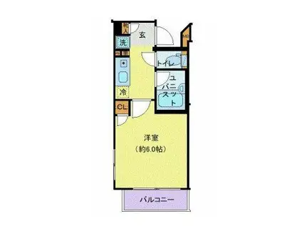 アヴァンツァーレ高輪(1K/4階)の間取り写真