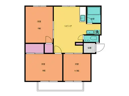 ビーハイブハイツI(3LDK/2階)の間取り写真