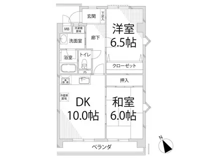 WING手柄(2LDK/1階)の間取り写真