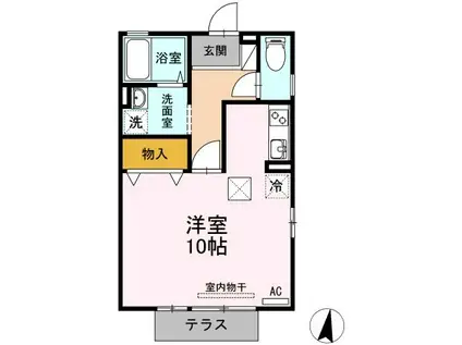 マ・メゾン(ワンルーム/1階)の間取り写真