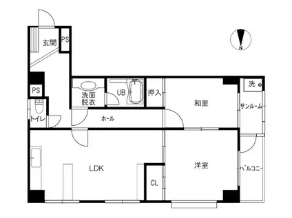 宗重ビル(2LDK/5階)の間取り写真