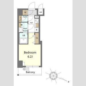S-RESIDENCE横濱吉野町BURGEON(1K/5階)の間取り写真