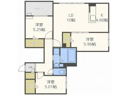 MセレクションステラII(3LDK/2階)の間取り写真