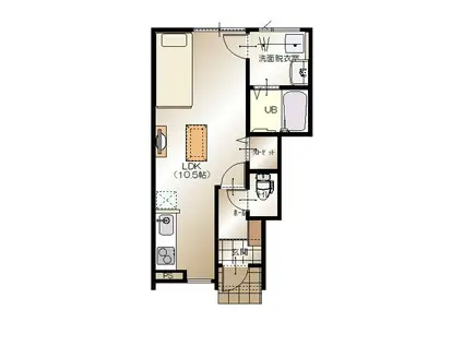 エミグランド(ワンルーム/1階)の間取り写真