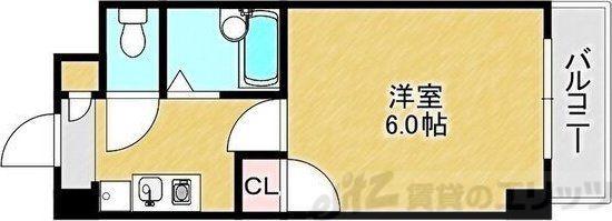パインコート江坂II(1K/2階)の間取り写真