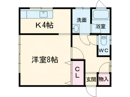 シャンテ吉田B(1DK/1階)の間取り写真