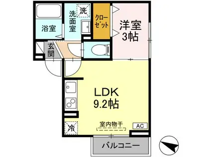 ノイルカーサ(1LDK/1階)の間取り写真