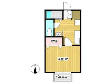 セジュール・セゾン(1K/1階)の間取り写真