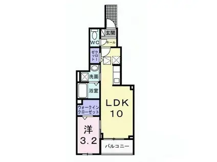 グラン・ハーモニー忠生公園(1LDK/1階)の間取り写真