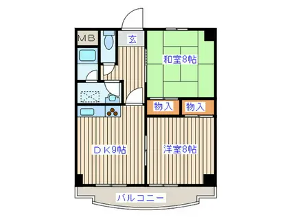 KATOUビル(2DK/4階)の間取り写真