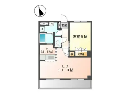 ラピュタ(1LDK/1階)の間取り写真