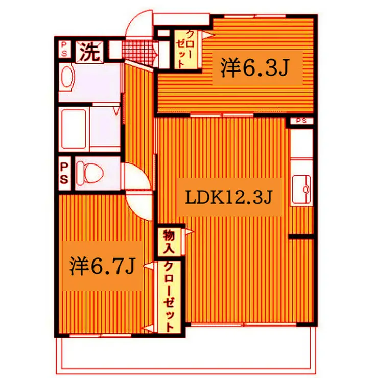 ポートヴィラ AK 2階階 間取り