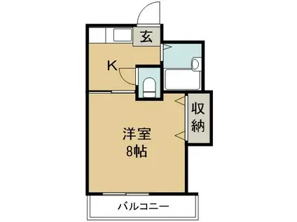 リバティN1(ワンルーム/4階)の間取り写真