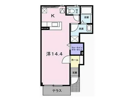 フリーデンC(ワンルーム/1階)の間取り写真