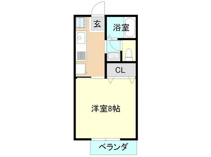 ルミエール春日B(1K/1階)の間取り写真