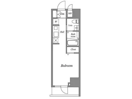 ルクレ西新宿(ワンルーム/2階)の間取り写真