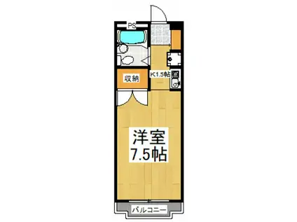 ドルチェ久米川II(1K/1階)の間取り写真