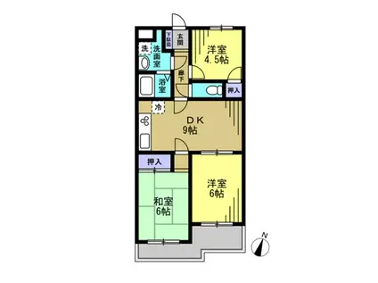 メゾンリヴィエールII(3LDK/1階)の間取り写真