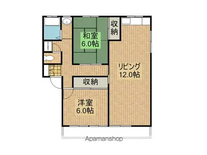 メゾン・ラ・エム(2LDK/2階)の間取り写真