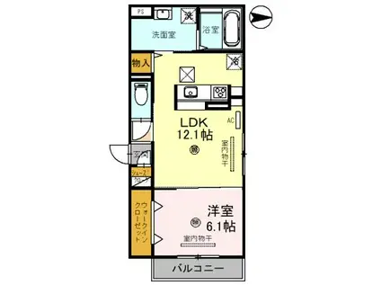 D-ROOM REPOS(1LDK/1階)の間取り写真