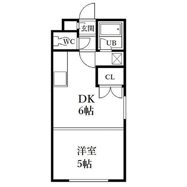 ビッグバーンズマンション N23(1DK/2階)の間取り写真