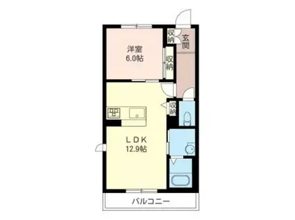 グリーンテラスビュー(1LDK/1階)の間取り写真