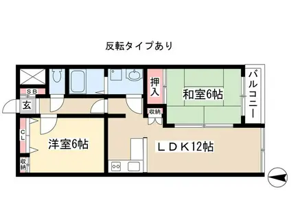 ACCION(2LDK/4階)の間取り写真