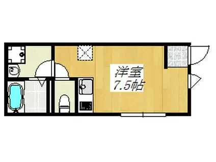 豊玉上1丁目アパート(ワンルーム/1階)の間取り写真