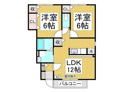 モダンコート千曲 A(2LDK/1階)の間取り写真