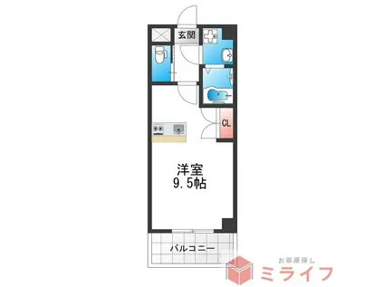 サンライフ北田辺(ワンルーム/2階)の間取り写真