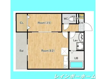 ジーメゾン松戸六実ディア(1LDK/3階)の間取り写真