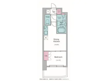 レジディア亀戸プレイス(1DK/4階)の間取り写真