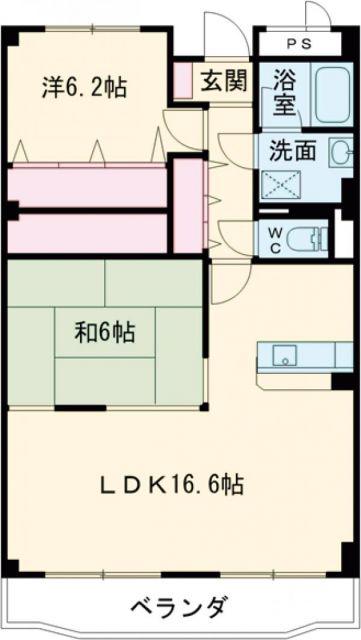 STARDREAM(2LDK/2階)の間取り写真