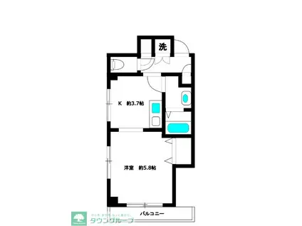 山一青木ステーツ(1K/3階)の間取り写真