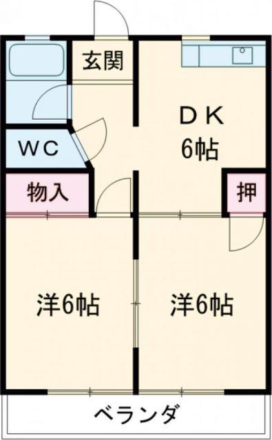 大澤マンション(2DK/2階)の間取り写真