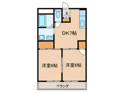 サンライズみつはし(2DK/3階)の間取り写真