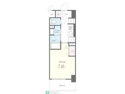 カサ・フェリーチェ(1K/3階)の間取り写真