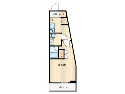 GENOVIA西川口(1K/3階)の間取り写真