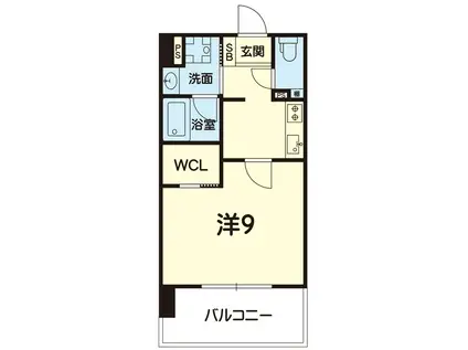 ライズ南熊本(1K/7階)の間取り写真