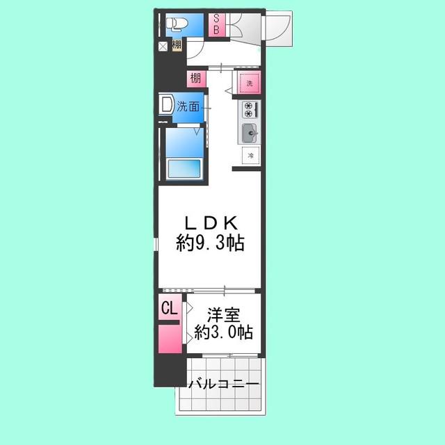 ARTIZA堺(1LDK/9階)の間取り写真