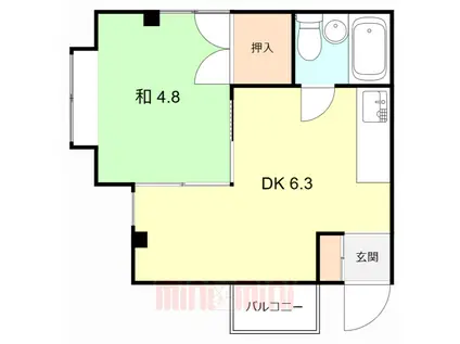ジョンメゾン山田II(1DK/2階)の間取り写真