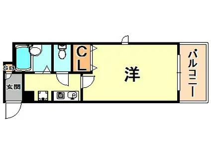 ヴェルディ神戸(1K/8階)の間取り写真