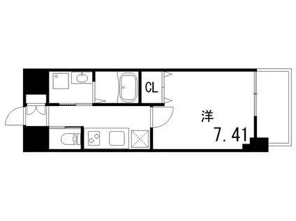 リブネスコート神戸深江(1K/2階)の間取り写真
